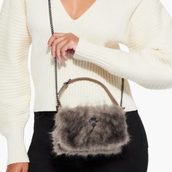 Kurt Geiger Mini Bond Faux Fur Shoulder Bag NWT - Picture 2 of 6
